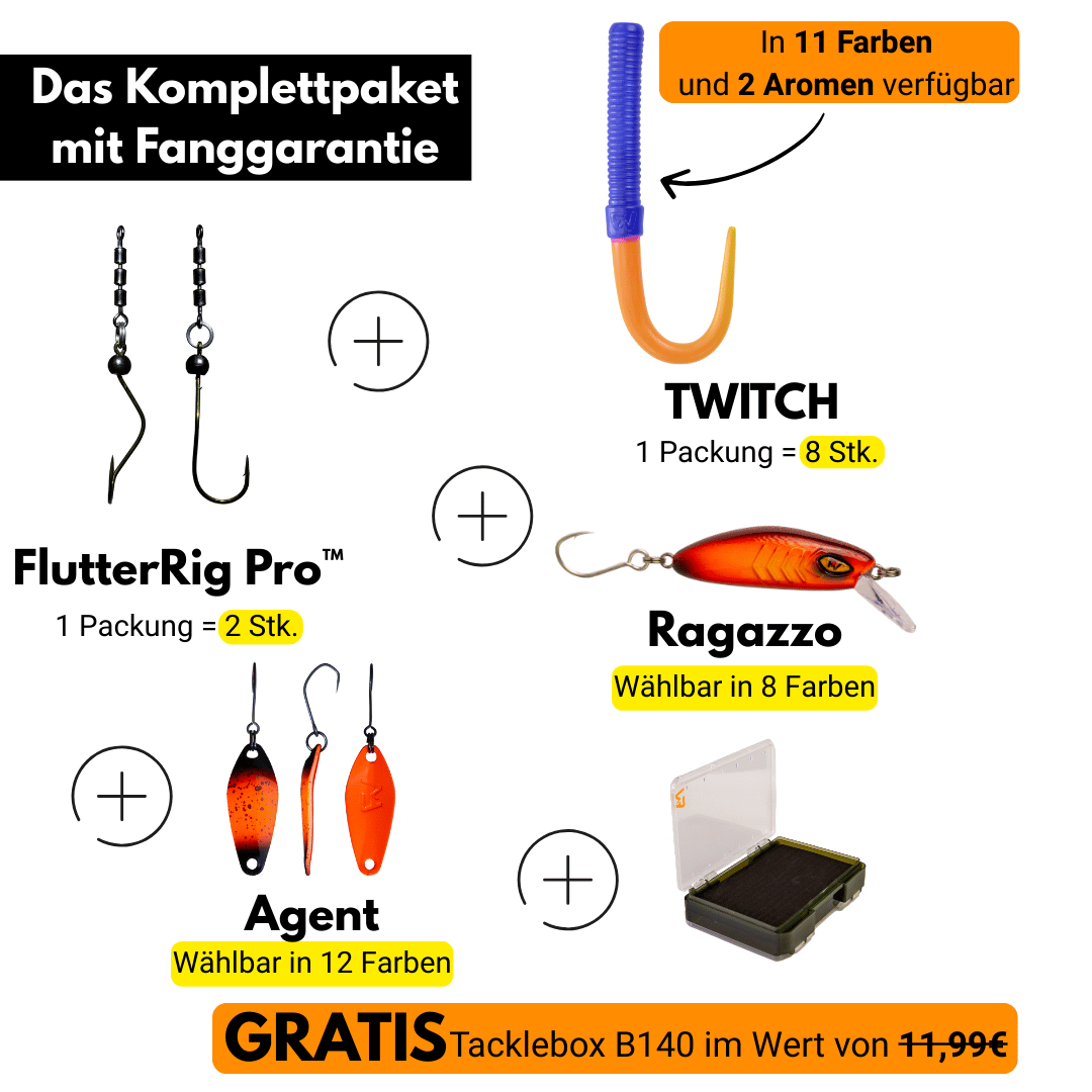 EliteSet inkl. GRATIS Tacklebox B140