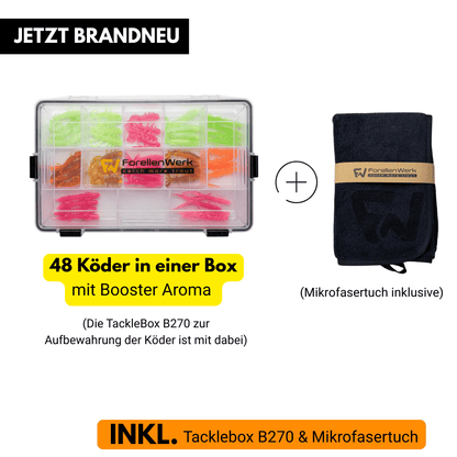 48 Köder BoosterBox inkl. GRATIS Mikrofaser-Handtuch