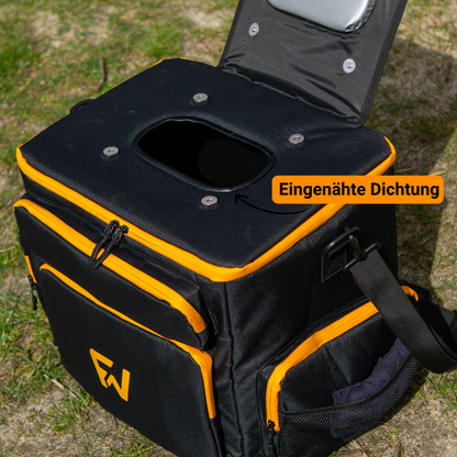 All-in-one Kühltasche Inkl. Mikrofasertuch - Perfekt organisiert am See